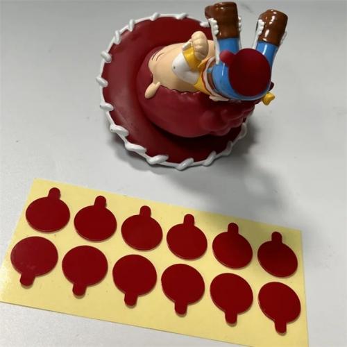 Red film transparent acrylic tape with hand tear handle